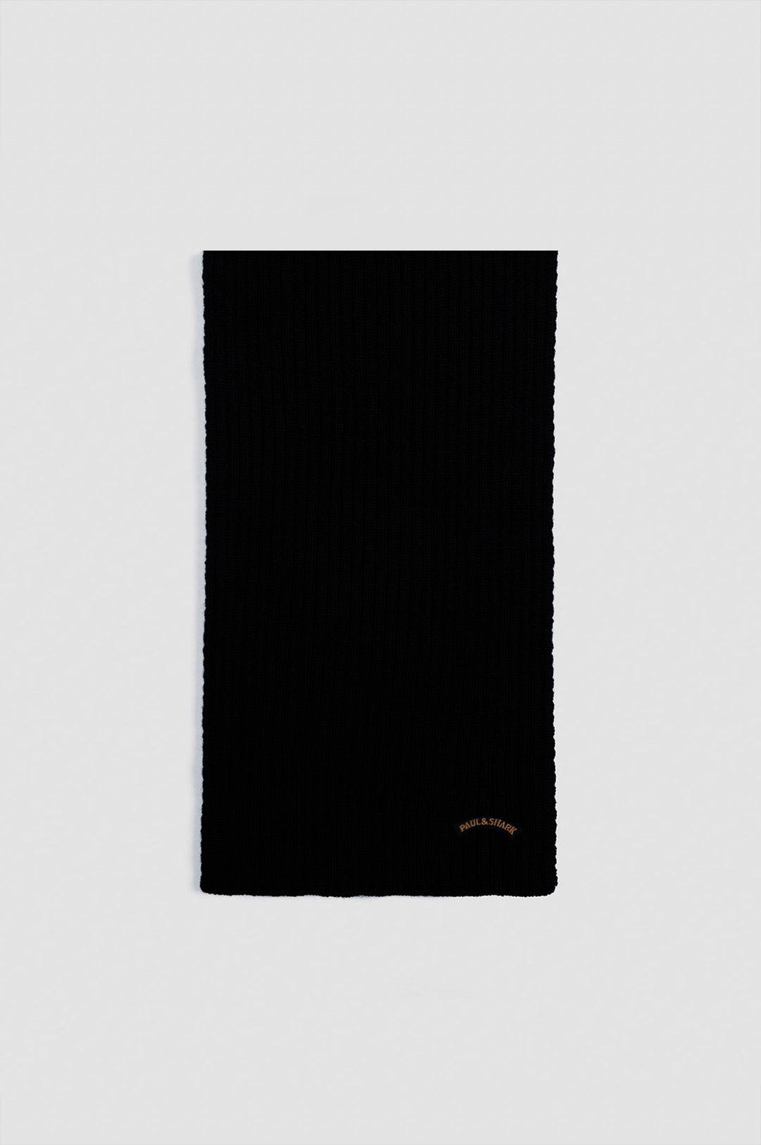 Paul & Shark Moon Badge Soft Cool Touch Wool Scarf | Black