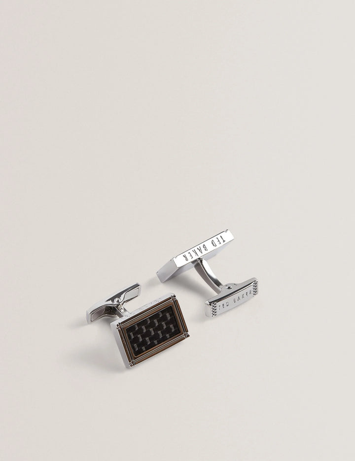 Ted Baker Carmont Carbon Cufflinks and Tie Clip | Silver