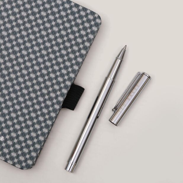 Ted Baker Garald Printed A6 Notebook with Pen | Black