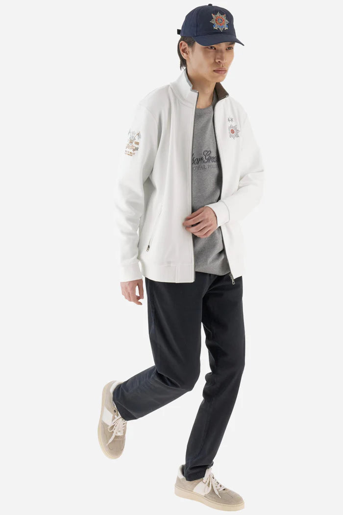 La Martina Guards Line Men's High-neck zip-up Sweatshirt | Off White