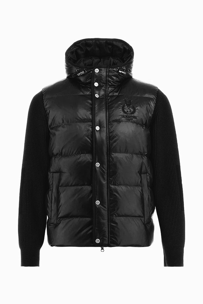 La Martina Men’s Iridescent Nylon Down Jacket Knit Sleeves | Black