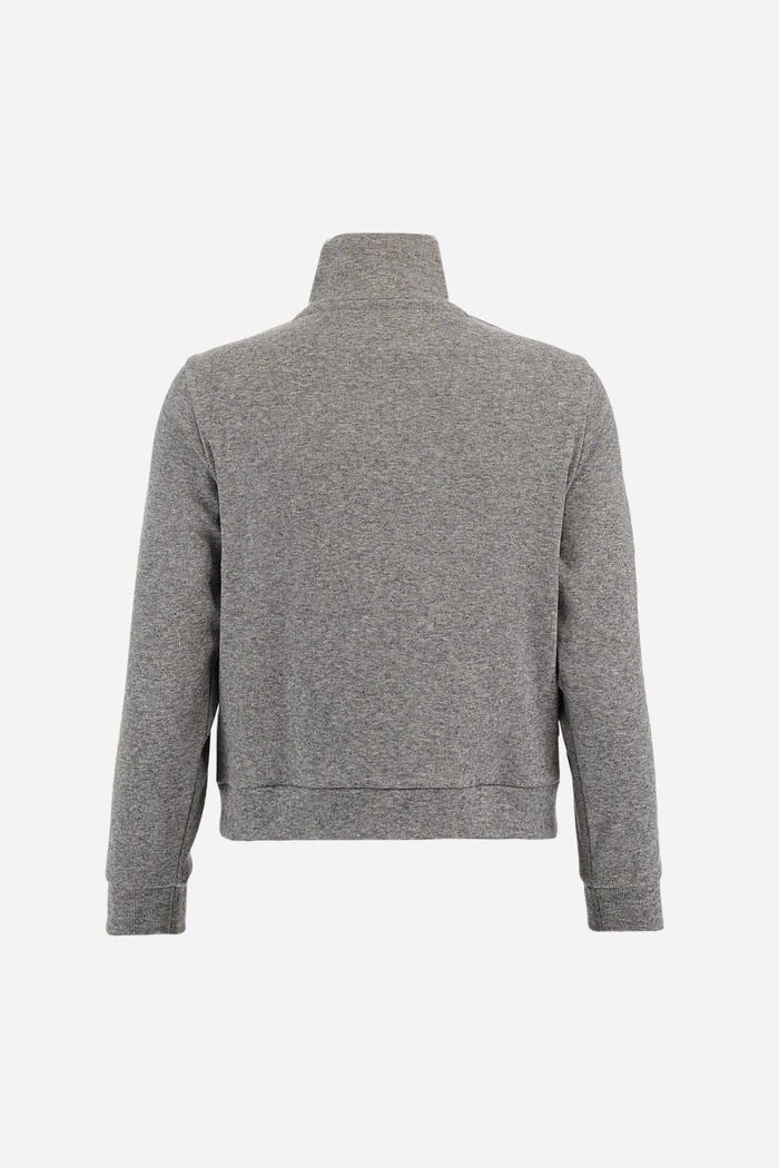 La Martina Women’s Full-zip Sweatshirt in Interlock with Striped Bands | Grey