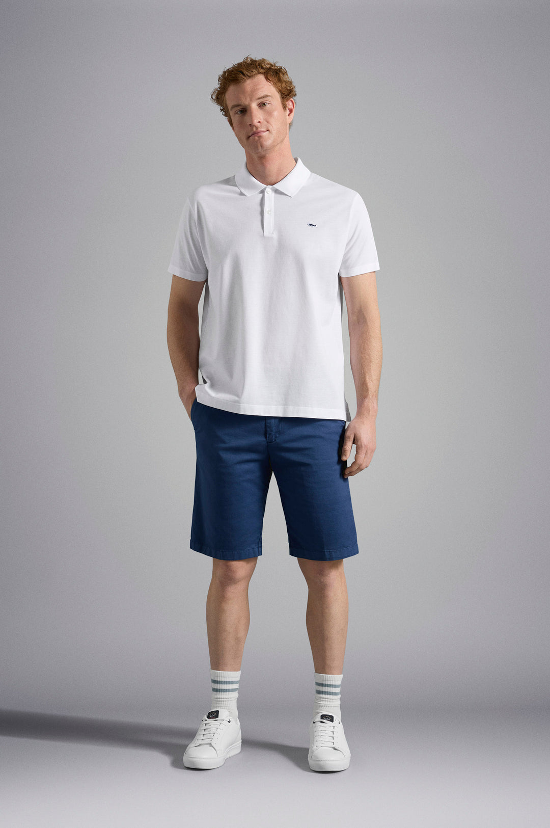 Paul & Shark Double Piqué Polo 3 in 1 Kompact Technology with Shark Badge | White