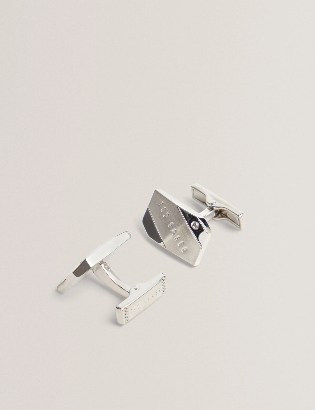 Ted Baker Criis Brushed Metal Cufflinks | Silver