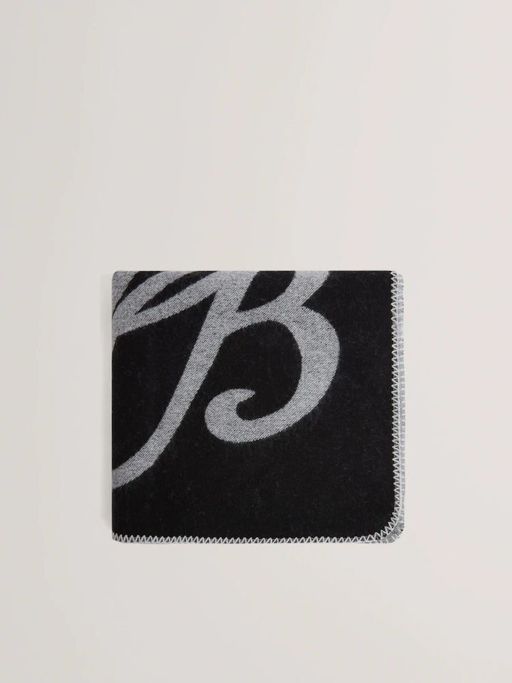 Ted Baker Avasii TB Script Wool Blend Scarf | Black