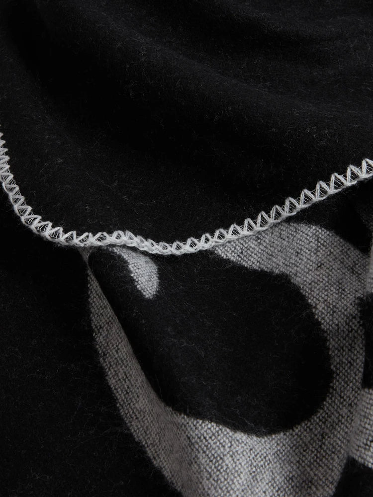 Ted Baker Avasii TB Script Wool Blend Scarf | Black