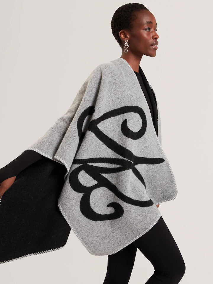 Ted Baker Avasii TB Script Wool Blend Scarf | Black