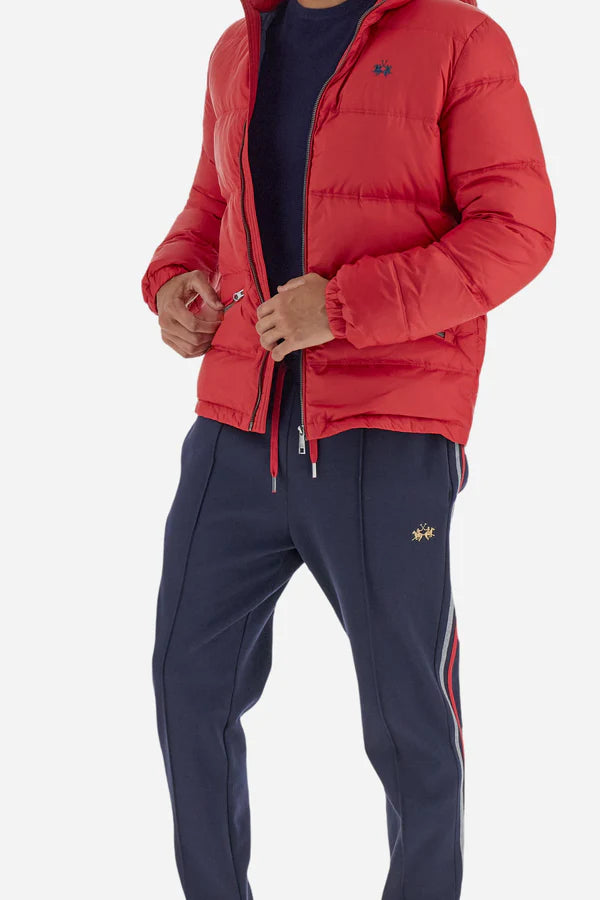 La Martina Men’s Joggers Cotton Interlock Fleece with Colour Bands | Navy
