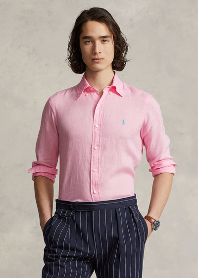 Ralph Lauren Custom Fit Linen Shirt | Carmel Pink