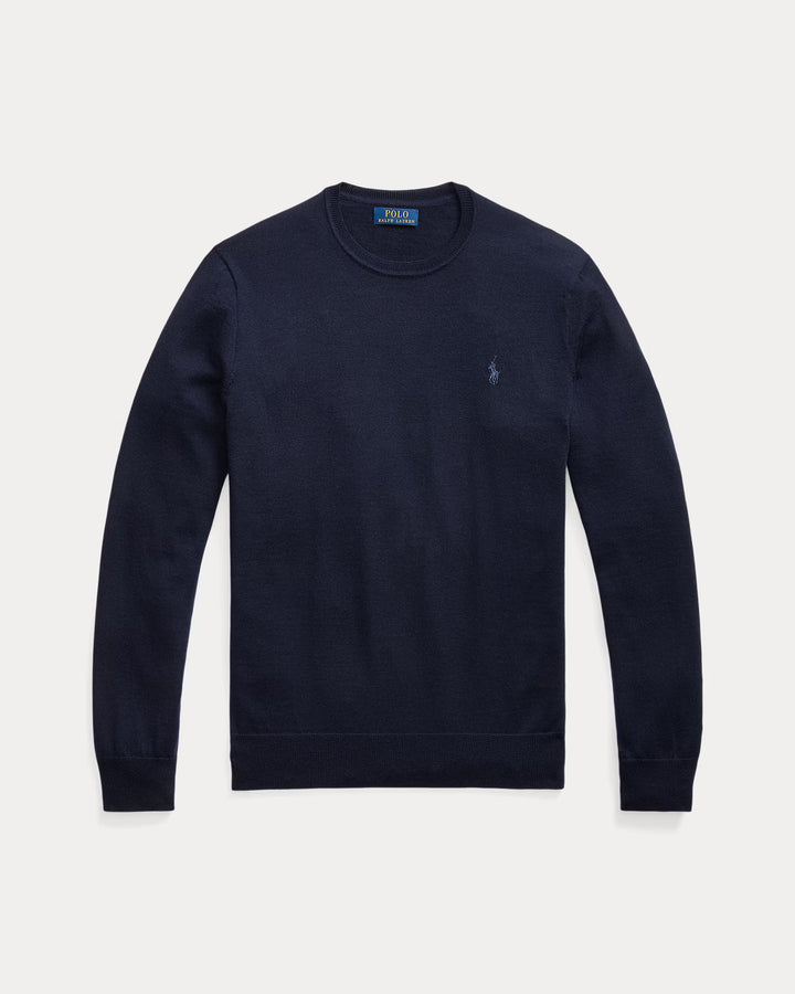 Ralph Lauren Slim Fit Washable Wool Crewneck Jumper | Hunter Navy