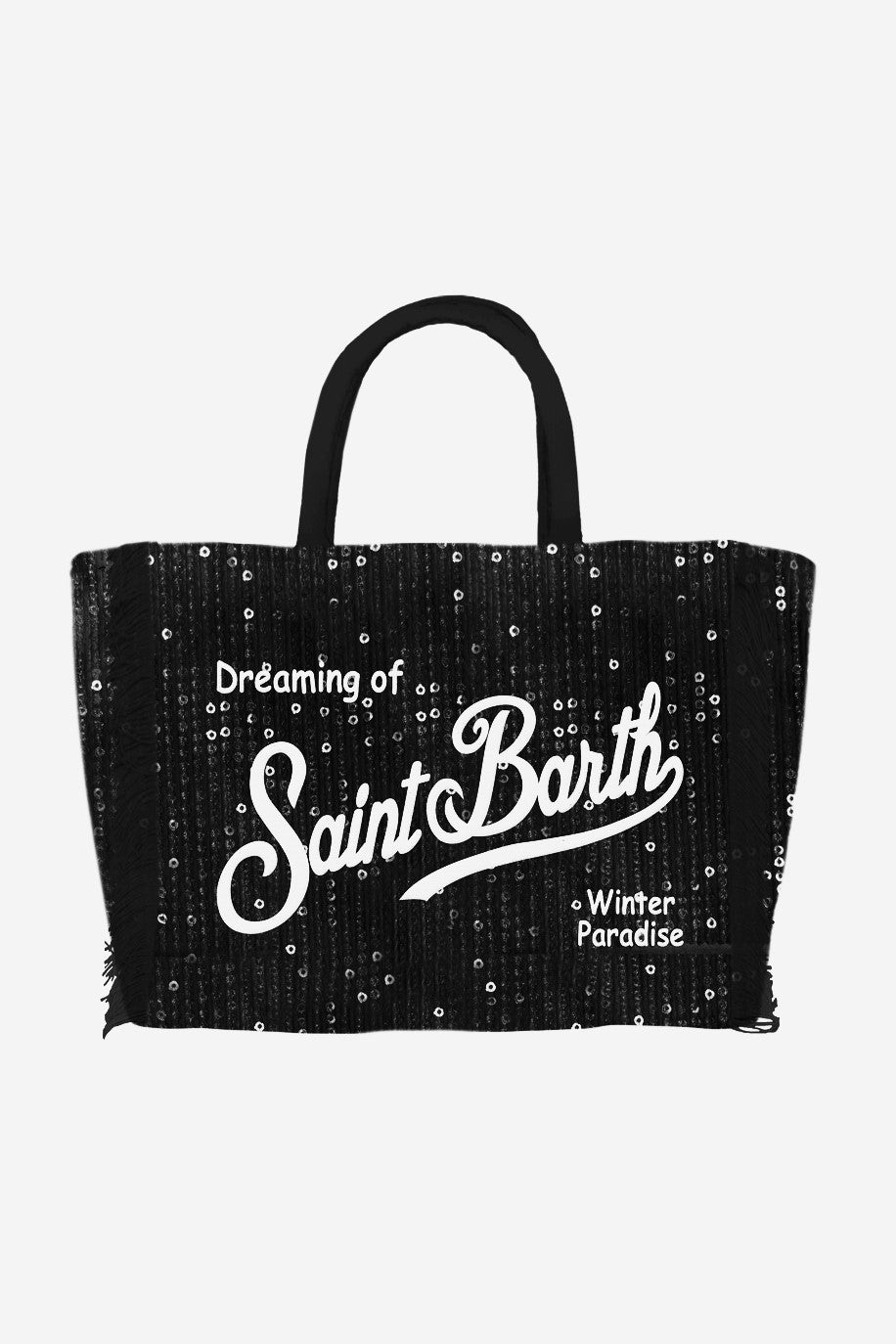 MC2 Saint Barth Mc2 Vanity Mini Velvet Paillettes Bag | Black