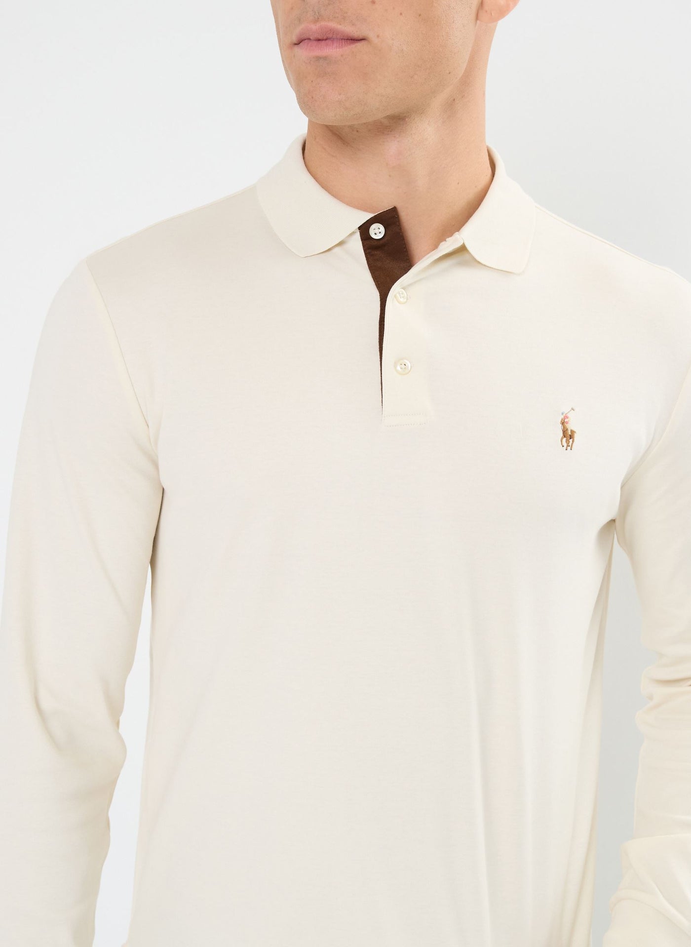 Ralph Lauren Soft Cotton Interlock Custom Slim Fit Polo Shirt | Herbal Milk