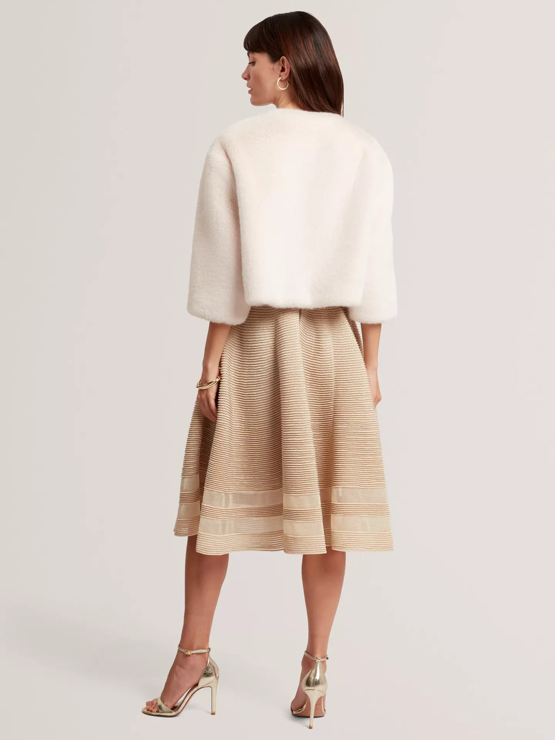 Ted Baker Primmra Cropped Faux Fur Jacket | Ivory