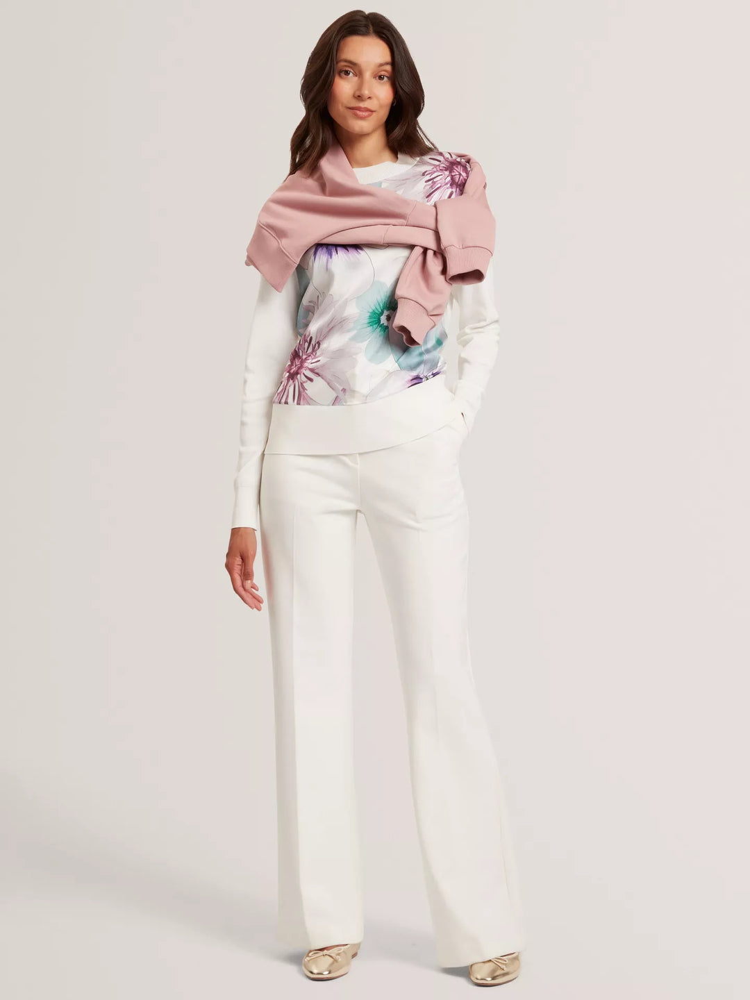 Ted Baker Jakkia Floral Print Jumper | Ivory