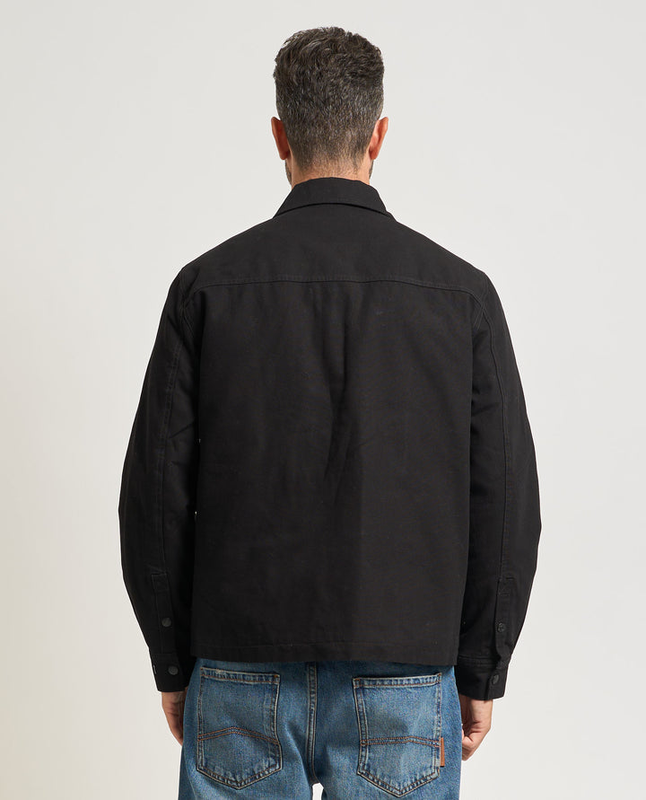 Karl Lagerfeld Cotton Canvas Overshirt Jacket | Black