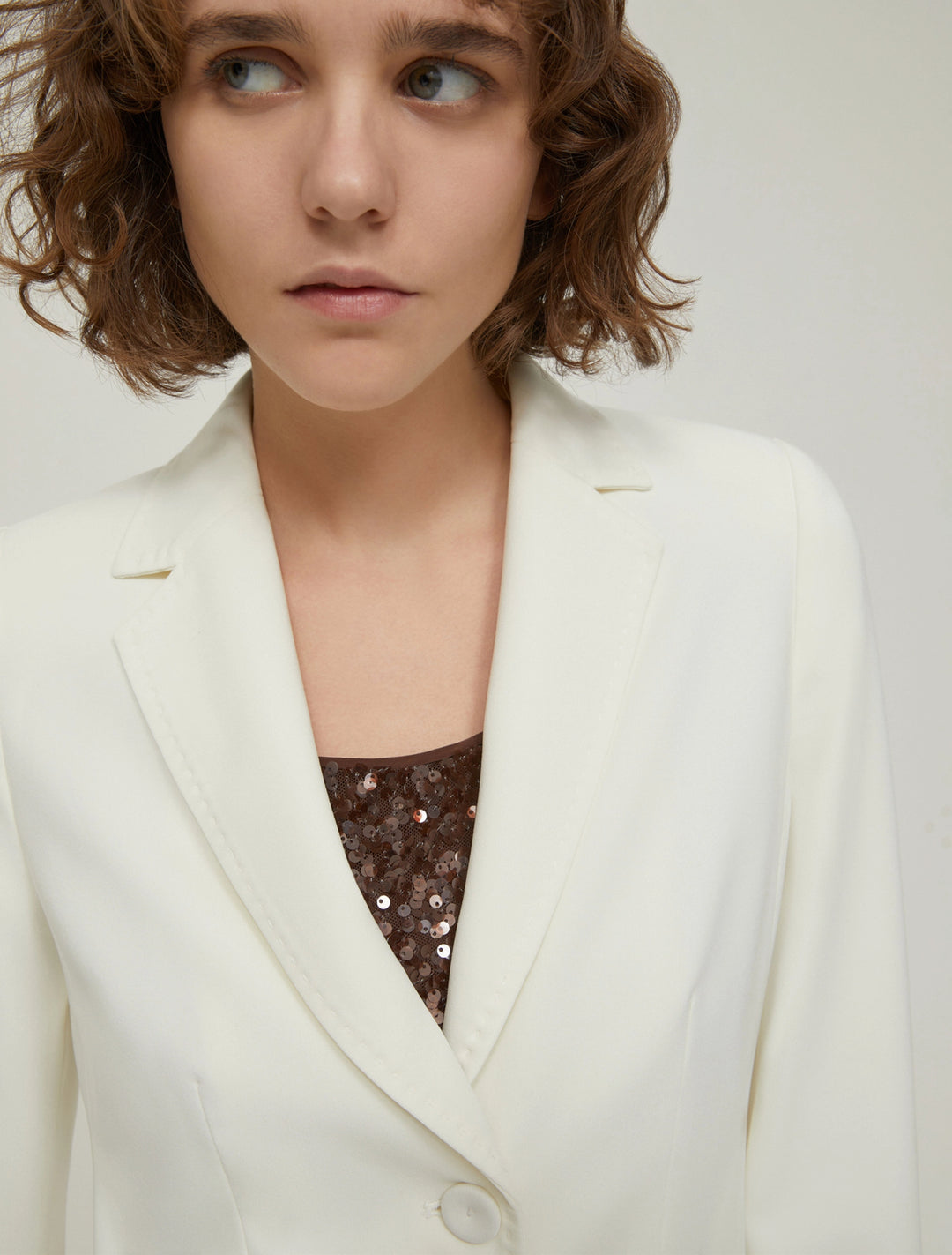 PennyBlack Single Breasted Cady Blazer | Wool White
