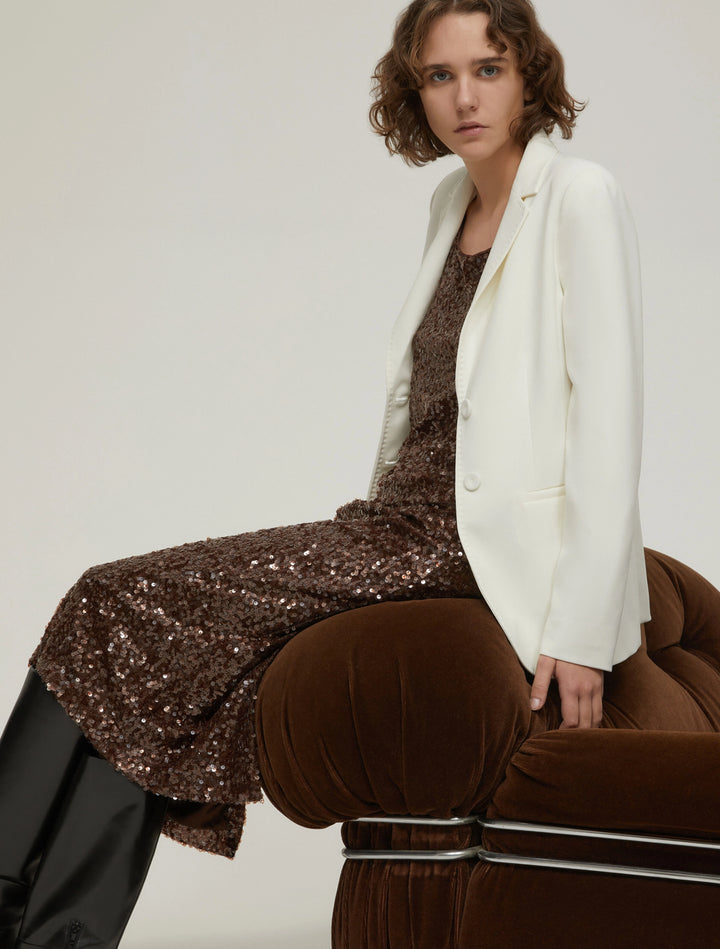 PennyBlack Single Breasted Cady Blazer | Wool White