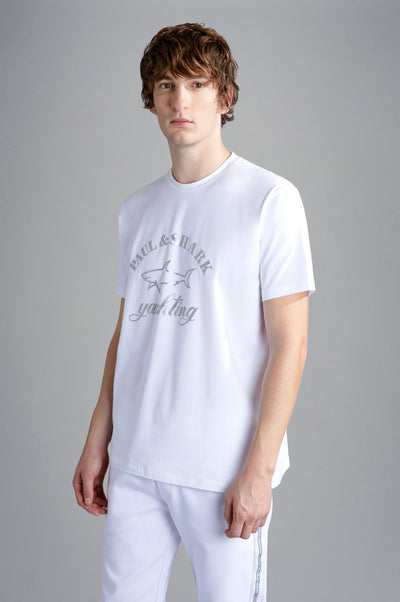 Paul & Shark Cotton T-shirt with Reflex Shark | White