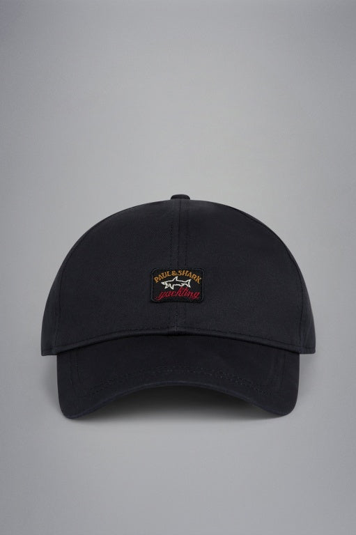 Paul & Shark Cotton Hat with Badge | Black