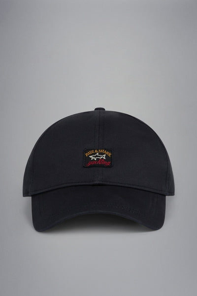 Paul & Shark Cotton Hat with Badge | Black