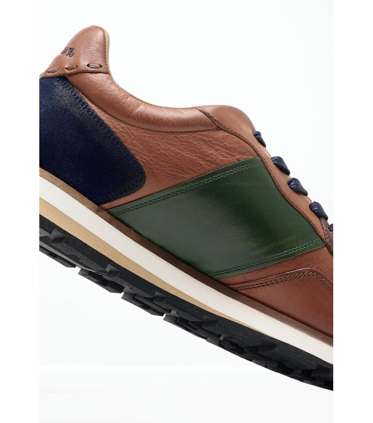 La Martina Men's Trainer in Leather | Tan/Green