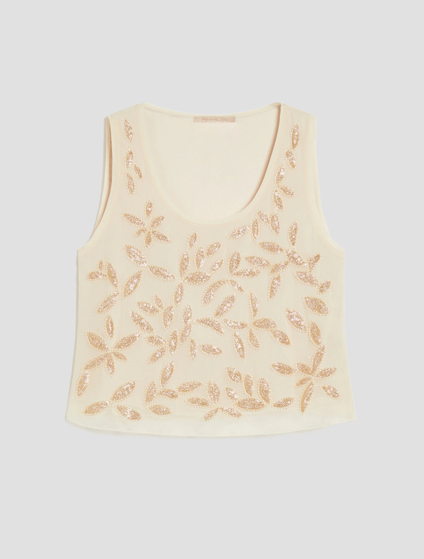 PennyBlack Embroidered Georgette Top | Vanilla