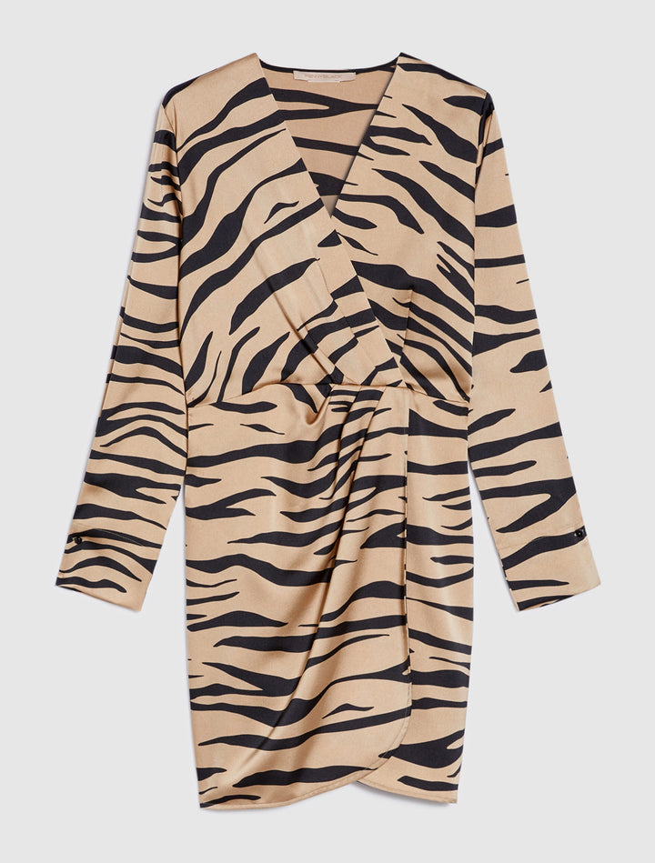 Penny Black Patterned Crossover Dress | Camel