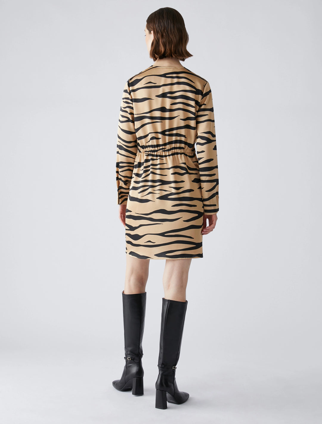 Penny Black Patterned Crossover Dress | Camel
