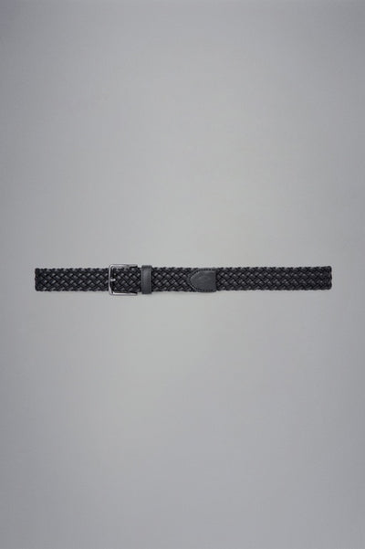Paul & Shark Leather Trimmed Elastic Belt | Black