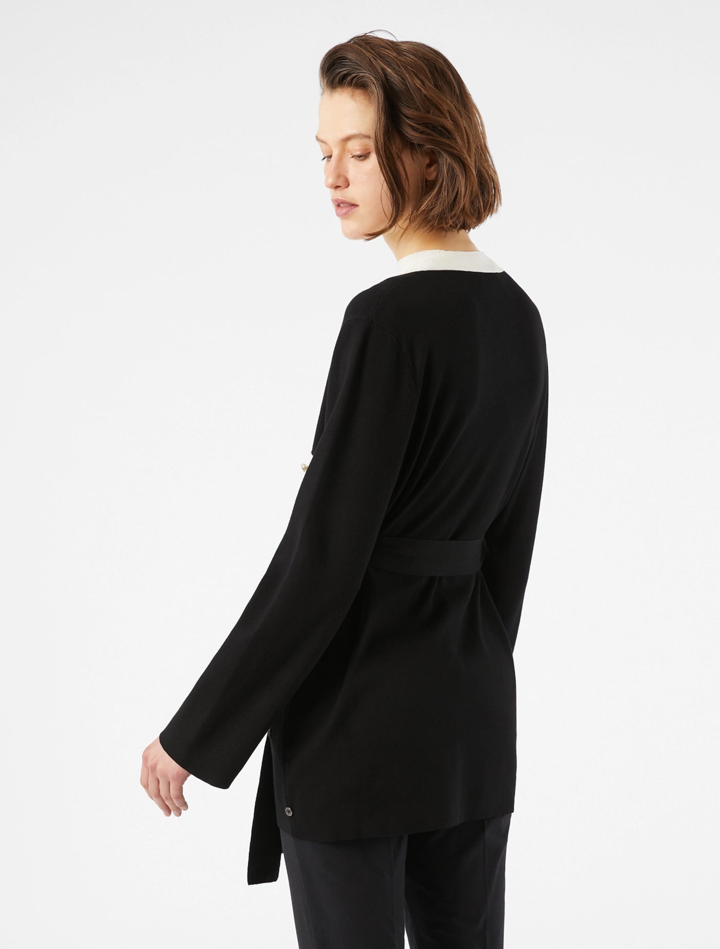 PennyBlack Contrasting-trim Cardigan | Black