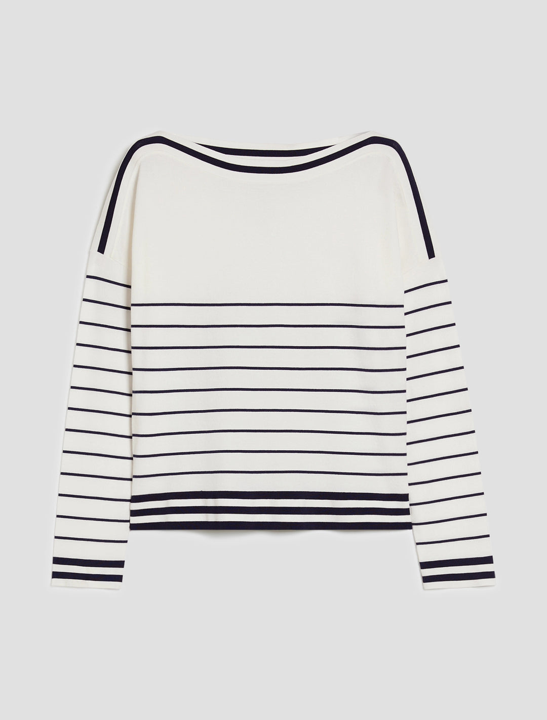 PennyBlack Stretch knit Sailor-stripe Sweater | Ivory/Blue