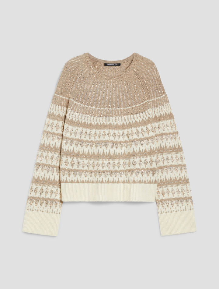 PennyBlack Xanadu Sequin-adorned Jacquard Sweater | Ivory
