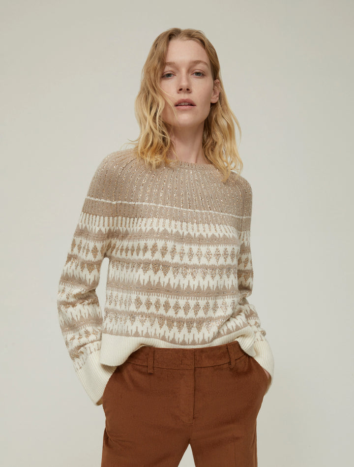 PennyBlack Xanadu Sequin-adorned Jacquard Sweater | Ivory