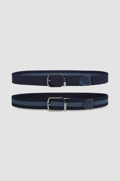Paul & Shark Contrast Stripes Reversible Belt | Navy