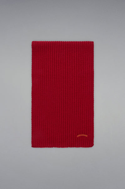 Paul & Shark Wool Scarf with Moon Badge | Red