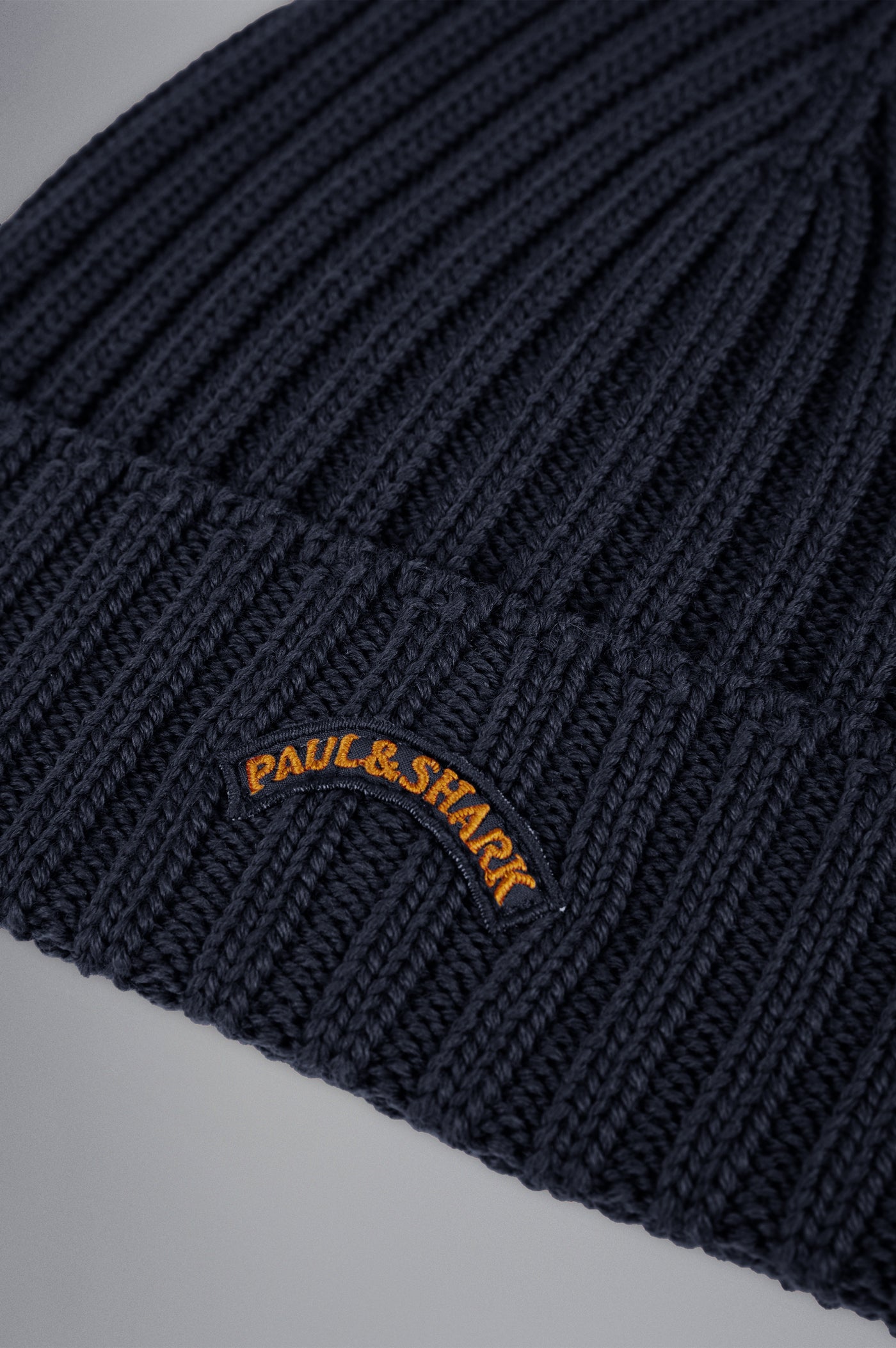 Paul & Shark Wool Beanie with Moon Badge | Navy