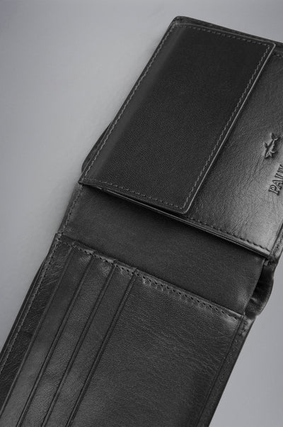 Paul & Shark Leather Billfold Coin Wallet | Black