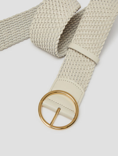 PennyBlack Woven Leather Belt | Ivory