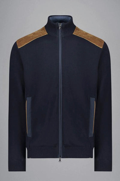 Paul & Shark Velvet Soft Cool Touch Wool Cardigan | Navy
