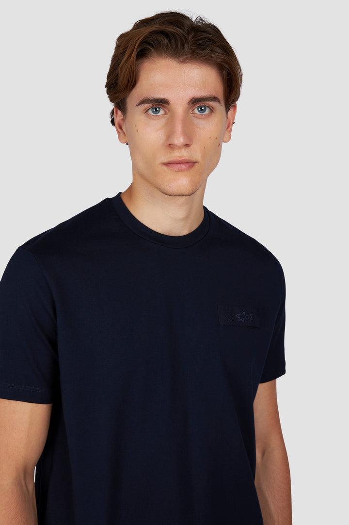 Paul & Shark Embroidered Shark Cotton Jersey T-shirt | Navy