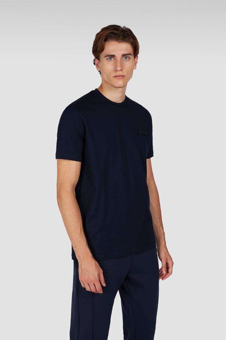 Paul & Shark Embroidered Shark Cotton Jersey T-shirt | Navy