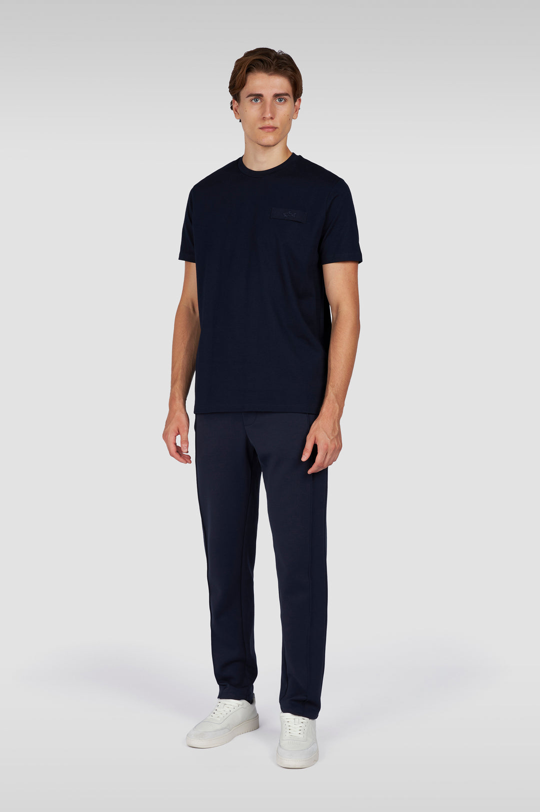 Paul & Shark Embroidered Shark Cotton Jersey T-shirt | Navy