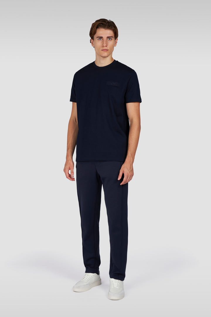 Paul & Shark Embroidered Shark Cotton Jersey T-shirt | Navy