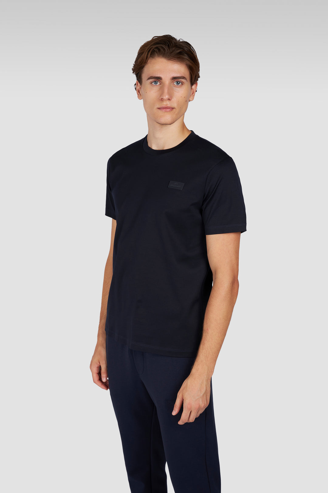 Paul & Shark Leather Badge Aqua Touch Cotton T-shirt | Navy