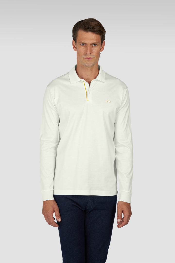 Paul & Shark Metal Shark Aqua Touch Cotton Polo | Cream