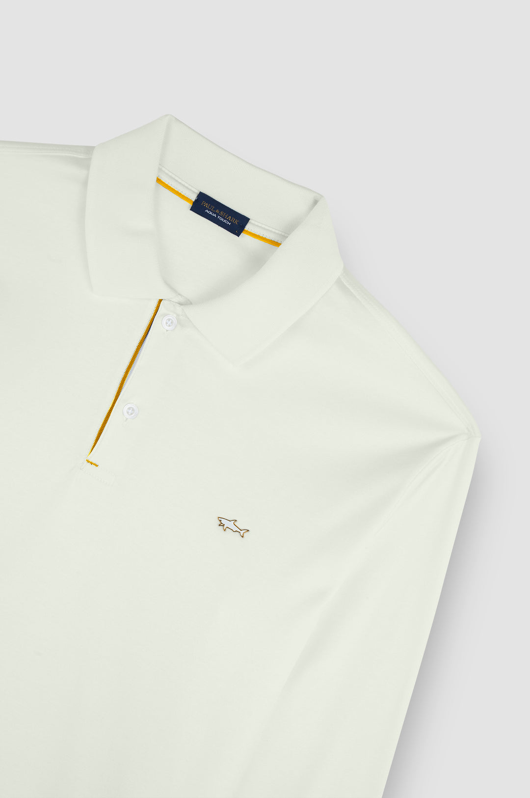 Paul & Shark Metal Shark Aqua Touch Cotton Polo | Cream