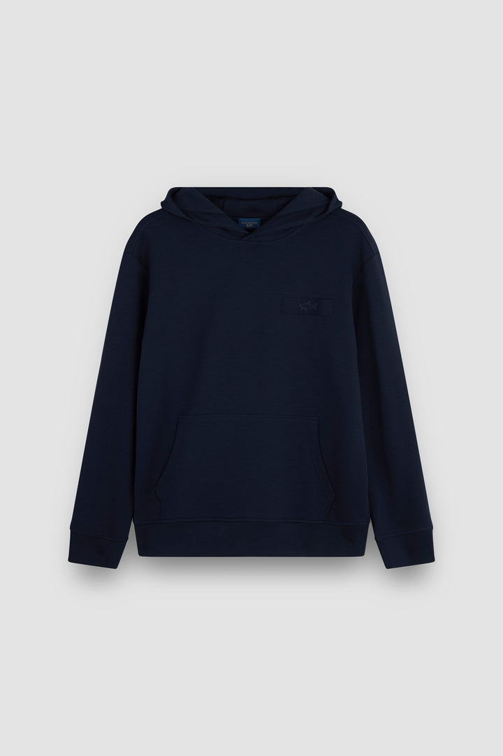 Paul & Shark Embroidered X Soft Fleece Cotton Hoodie | Navy