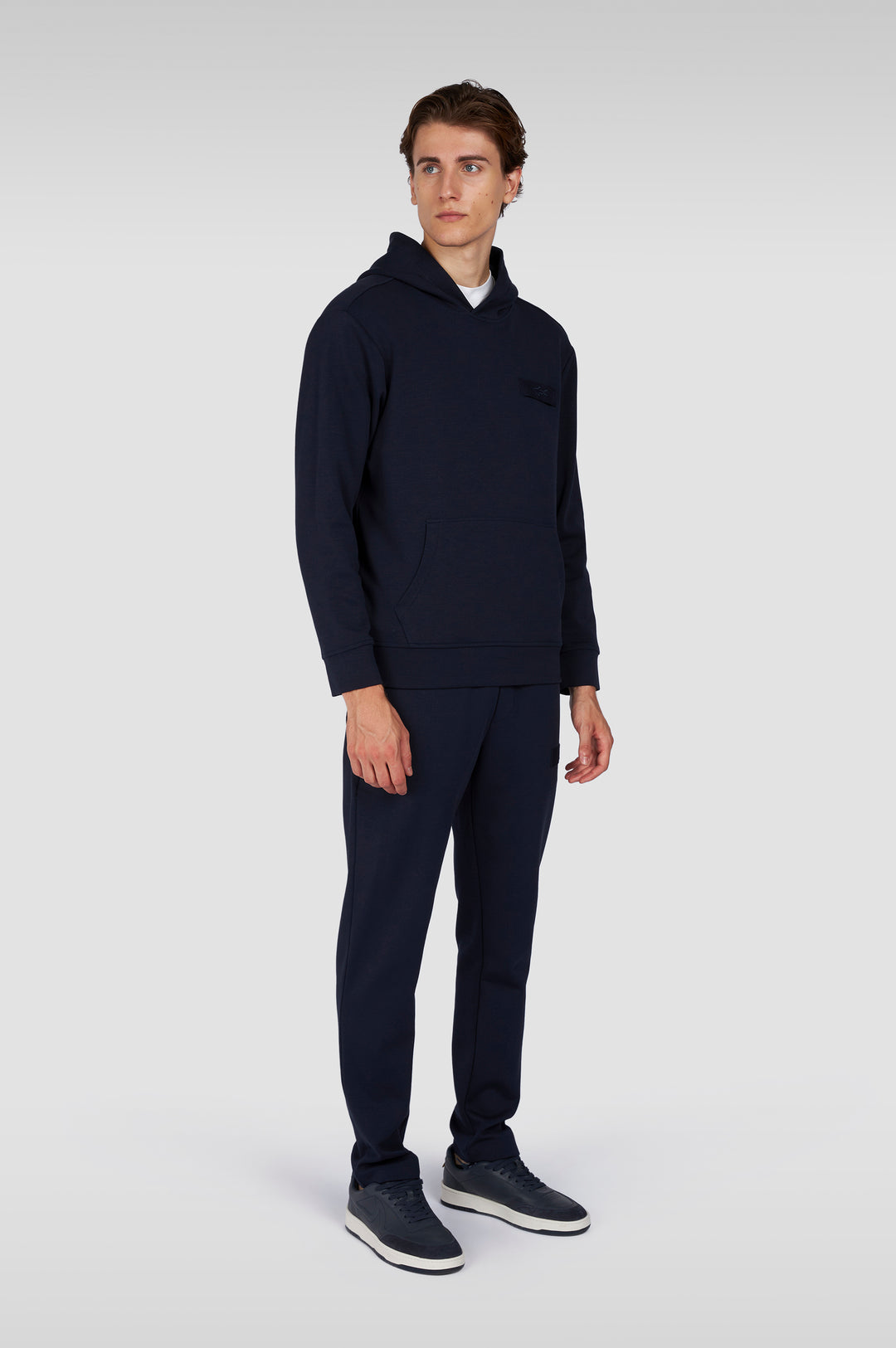 Paul & Shark Embroidered X Soft Fleece Cotton Hoodie | Navy