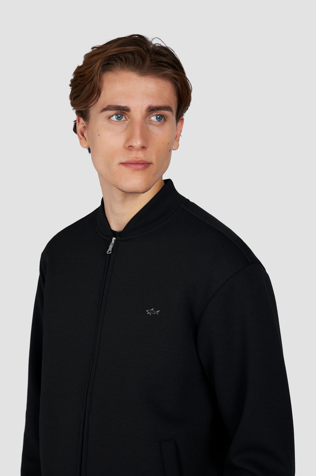 Paul & Shark Metal Shark Tech Fleece Full Zip Sweatshirt | Black