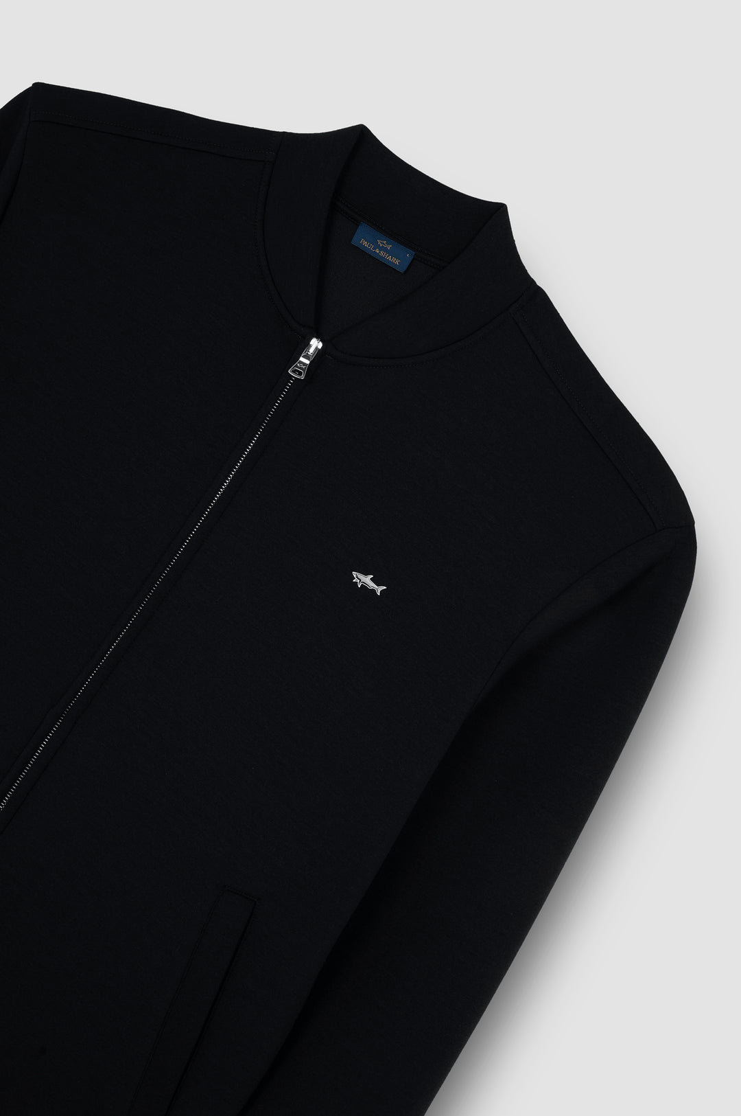 Paul & Shark Metal Shark Tech Fleece Full Zip Sweatshirt | Black